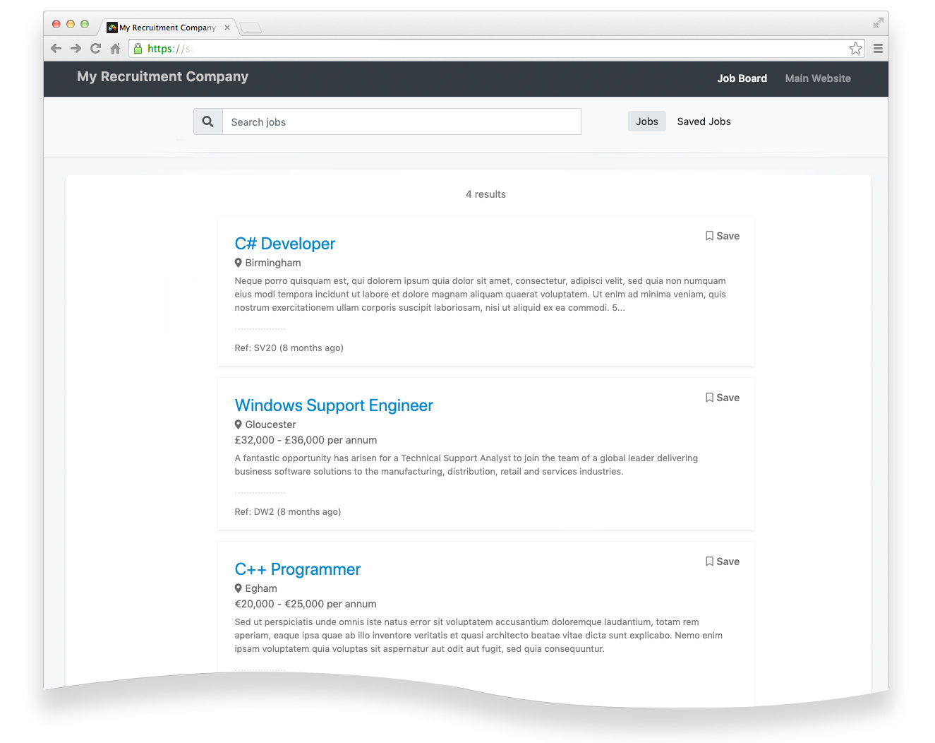 Job Board example